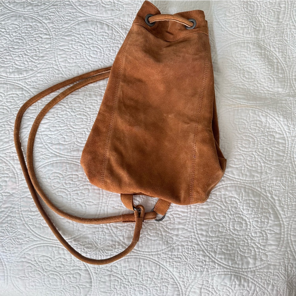 Suede Drawst Backpack medium size Urban outfitters